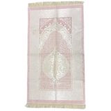 Açık Pembe Krem Desenli Çeyizlik Hediyelik Saçaklı (66Cmx114cm) Namaz Seccadesi No37