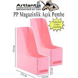 Açık Pembe Magazinlik Demonte Plastik 2 Adet Plastik Kutu Klasörü Magazinlik A4 Dosya ve Masa Düzenleyici Sınıf Ev Ofis