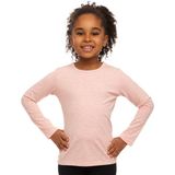 Açık Pembe Melanj Basic Mevsimlik Likralı Uzun Kollu Kız Çocuk Tişört - 1 Yaş