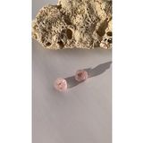 Açık Pembe Renkli Pembe Glitter Süsleme Kristal Şekil Gümüş Aksesuar Epoksi Küpe El Yapımı Hediyelik