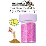 Açık Pembe Toz Sim Tuzluklu 7 gr 3 Adet Renkli Toz Sim Epoksi Reçine Okul Etkinlik Dekarasyon Slime