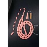 Açık Pembe Usta İşçilik 45 Taneli Eski Fransız Galalit Tesbih
