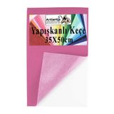 Açık Pembe Yapışkanlı Keçe 35X50 Cm 3 Adet 2.0 Mm Kendinden Yapışkanlı Renkli Hobi Keçesi Elişi Keçe Kumaşı Anasınıfı