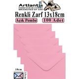 Açık Pembe Zarf 13X18 cm 100 Adet Açık Pembe Mektup Zarfı Davetiye Zarfı Kartpostal Çekiliş Hediye Zarfı - 41 Delft Blue