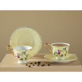 Açık Sarı 2 Kişilik 4 Parça Bone China Kahve Fincan Takımı - Seçenek 1