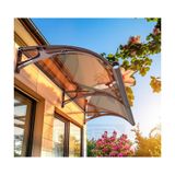 Açık şeffaf gölgelik - Dış Mekan Kapı Gölgelik Tente 150 x 250 cm - Veranda, Sundurma ve Giriş Yolu için UV Korumalı Yağmur Örtüsü - Büyük Oluklu Dayanıklı Polikarbonat - Şık Gölge Çözümü