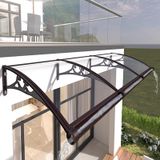 Açık şeffaf gölgelik - Dış Mekan Tente Gölgelik 61 cm x 55 inç - Güneş Korumalı Yağmur Barınağı Kılıfı, Siyah Alüminyum Braket, Kolay Kurulum Veranda Sundurma Tente, Fr için Polikarbonat Pencere