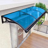 Açık şeffaf gölgelik - Göl Mavisi Kavisli Kapı Tente - 80 x 240 cm (31 x 94 inç) Polikarbonat Yağmur ve UV Koruması için Veranda Örtüsü - İdeal Pencere ve Sundurma Barınağı, Hava Koşullarına Dayanıklı