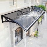 Açık şeffaf gölgelik - Kapılar ve Pencereler için Dayanıklı Alüminyum Gölgelik Tente - UV ve Yağmur Koruması, Giriş ve Balkon Kalkanı için 120x110cm Hava Koşullarına Dayanıklı Polikarbonat Kapak