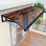 Açık şeffaf gölgelik - Kavisli Kapı Gölgeliği Tente - 120 x 210 cm Kahverengi Polikarbonat Yağmur Örtüsü, UV Koruması Dış Mekan Veranda Gölgesi ve Bahçe, Sundurma, Giriş Yolu için Pencere Barınağı
