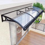 Açık şeffaf gölgelik - Kavisli Kapı Kanopisi ve Pencere Tentesi - 60 x 90 cm Polikarbonat Yağmur Örtüsü, Verandalar, Verandalar ve Bahçeler için UV Koruması - Dayanıklı Şeffaf Dış Mekan Barınağı