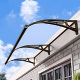 Açık şeffaf gölgelik - Şık Kavisli Kapı Tente - Dayanıklı Polikarbonat Yağmur Barınağı ve UV Koruması - Ön Sundurma Örtüsü (60x320 cm/24x126) Tüm Hava Koşullarına Karşı Koruma için