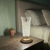 Açık Silindirik Kristal Damla Model Led Masa Lambası – Gold Tabanlı, Dokunmatik, 3 Renk Işık Modlu, Şarjlı Modern Dekoratif Gece Lambası (5224)