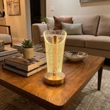 Açık Silindirik Kristal Damla Model LED Masa Lambası – Gold Tabanlı, Dokunmatik, 3 Renk Işık Modlu, Şarjlı Modern Dekoratif Gece Lambası (5264)