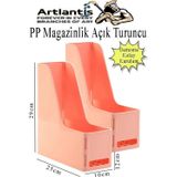 Açık Turuncu Magazinlik Demonte Plastik 2 Adet Plastik Kutu Klasörü Magazinlik A4 Dosya ve Masa Düzenleyici Sınıf Ev Ofi