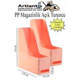 Açık Turuncu Magazinlik Demonte Plastik 2 Adet Plastik Kutu Klasörü Magazinlik A4 Dosya ve Masa Düzenleyici Sınıf Ev Ofis