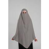 Açık Vizon Pratik Hazır Geçmeli Tesettür Eşarp Krep Bağcıklı Çift Katlı Sufle Hijab 2314_56