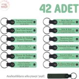 Açık Yeşil, Bebek Partisi İçin İsimli Anı Anahtarlık 42’li Set, Yıllar Boyu Hatırlanır, Hediye