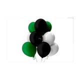 Açık Yeşil-Beyaz-Siyah Pastel Soft Balon 50 Adet + 5 Metre Balon Zinciri