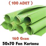 Açık Yeşil Fon Kartonu 50X70 cm 100'LÜ Paket 160 gr Renkli Fon Kartonu