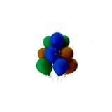 Açık Yeşil-Kahverengi-Koyu Mavi Pastel Soft Balon 50 Adet + 5 Metre Balon Zinciri