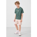 Açık Yeşil Pamuklu Yumuşak Dokulu Oversize Baskılı Erkek Çocuk T-Shirt - 11285