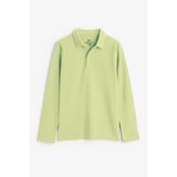 Açık Yeşil Polo Yaka Basic Uzun Kollu Erkek Çocuk T-Shirt - 11170