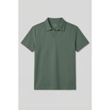 Açık Yeşil Rahat Form Yumuşak Dokulu Polo Yaka Erkek T-Shirt - 88496