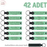 Açık Yeşil & Siyah, Bebek Partisi İçin İsimli Anahtarlık 42’li Set, Yıllar Boyu Hatırlanır, Hediye