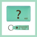 Açık Yeşil, Soru İşareti Desenli, İsme Özel, Cüzdan Ve Anahtarlık Set, Arkadaşa Zarif Aksesuar, Günlük Kullanıma Uygun Set, Bozuk Para Çantası, Nakit ve Kredi Kartı Tutucu