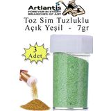 Açık Yeşil Toz Sim Tuzluklu 7 Gr 3 Adet Renkli Toz Sim Epoksi Reçine Okul Etkinlik Dekarasyon Slime