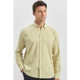 Açık Yeşil Uzun Kollu Gofreli Biyeli %100 Pamuk Casual Slim Fit Dar Kesim Gömlek 1004240247