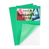 Açık Yeşil Yapışkanlı Keçe 35X50 Cm 3 Adet 2.0 Mm Kendinden Yapışkanlı Renkli Hobi Keçesi Elişi Keçe Kumaşı Anasınıfı