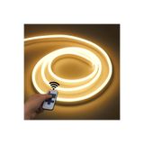 ACIKO 12 Volt Neon LED Şerit Işık Seti | 12V Adaptör + RF Kumanda Esnek ve Su Geçirmez 3 Metre/GÜNIŞIĞI