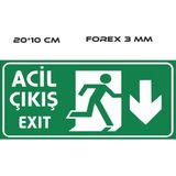 Acil Çıkış Alt Uyarı Levhası 20*10 cm Forex