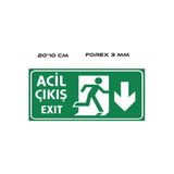 Acil Çıkış Alt Uyarı Levhası 20X10 Cm Forex Kolay Montaj Fabrika Uyumlu Yönlendirme Levhası