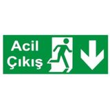 Acil Çıkış Aşağı Ok Uyarı Levhası