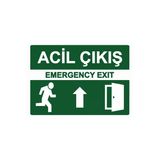 Acil Çıkış Emergency Exıt İsg Uyarı Levhası Pvc A3 30X42 Cm