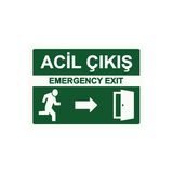 Acil Çıkış Emergency Exıt İsg Uyarı Levhası Pvc A4 21X30 Cm