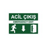 Acil Çıkış Emergency Exıt İsg Uyarı Levhası Pvc A5 15X21 Cm
