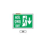 Acil Çıkış Exıt (Aşağı) Uyarı Ikaz Levhası - 1 Adet - 25X35CM