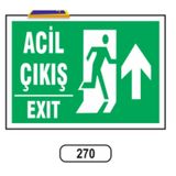 Acil Çıkış Exıt (Yukarı) Uyarı Ikaz Levhası