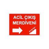 Acil Çıkış Merdiveni İsg Uyarı Levhası Pvc A5 15X21 Cm