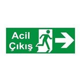 Acil Çıkış Sağ Ok Uyarı Levhası