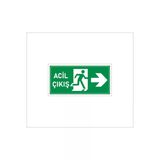 Acil Çıkış Yeşil Baskılı Sağa Çıkış Ölçüsü 20X10 Cm Uyarı Levhası Yönlendirme Levhası