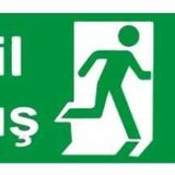 Acil Çıkış Yukarı Ok Uyarı Levhası