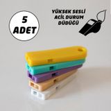 Acil Durum Düdüğü Deprem ve Hakem Düdüğü Pla 5 Adet Renkli Pla-03