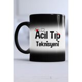 Acil Tıp Teknisyeni Hediye Kupa Bardak Sihirli - 1 Adet - 300 ml - Siyah