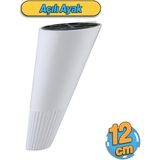 Açılı Konik Beyaz 12 cm Mobilya Yükseltici Baza Ayağı Koltuk Kanepe Altı Puf Ayakları - yok