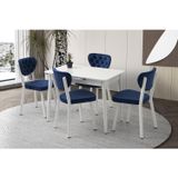 Açılır 60X100 Cm Mini Silva Beyaz Masa 4 Adet Simge Sandalye Takım